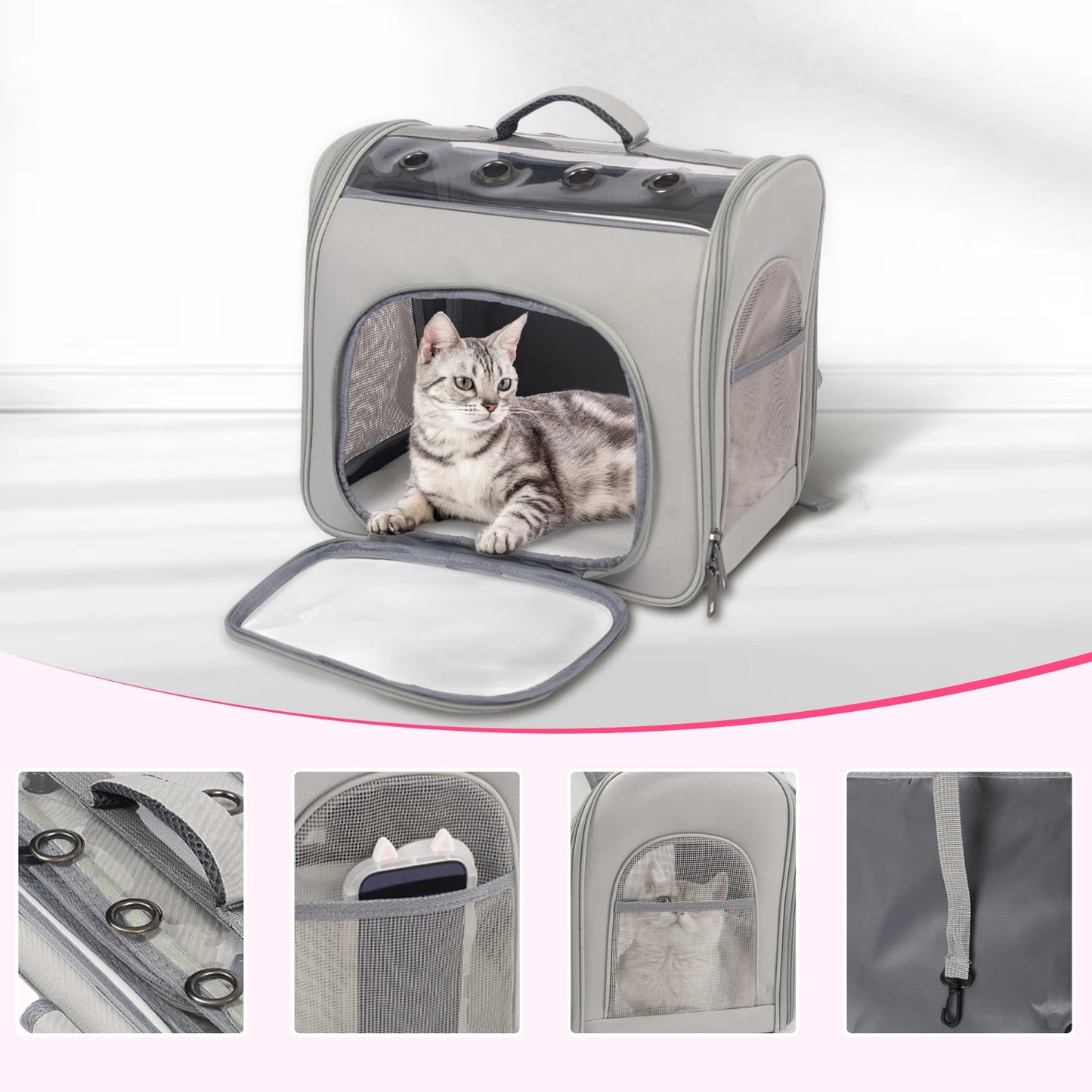 Cat Backpack, Breathable Pet Backpack With Front Opening