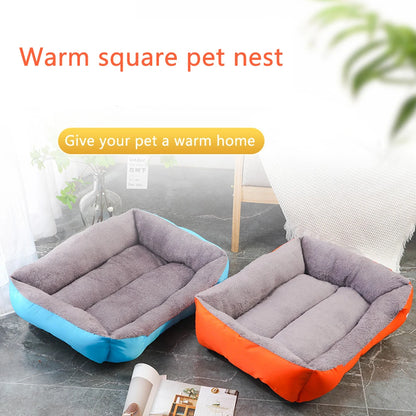 Soft Square Large Dog Sofa Elastic Dog House Cushion Winter Warm Medium Dog Bed Washable Cat Kennel House Accessories