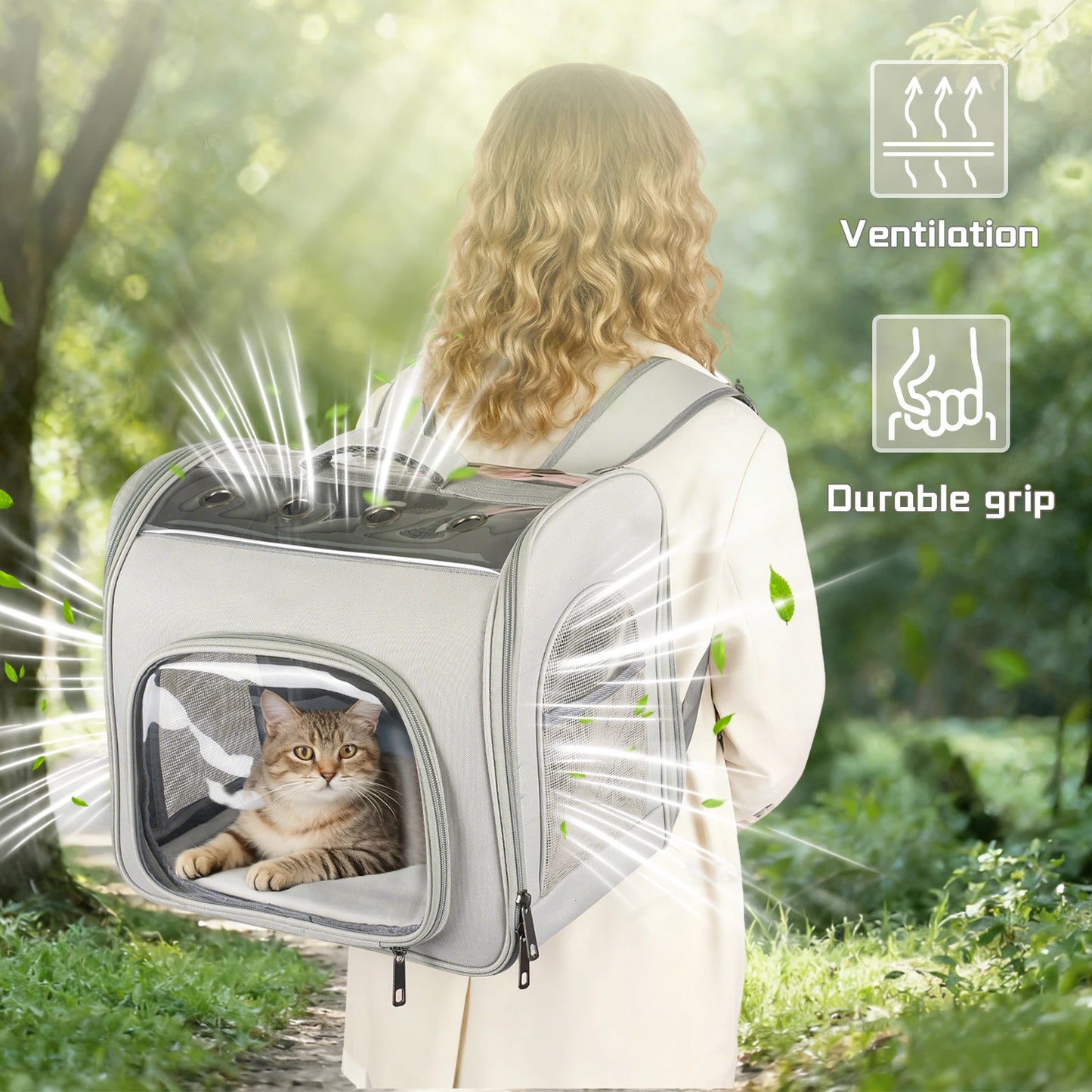 Cat Backpack, Breathable Pet Backpack With Front Opening
