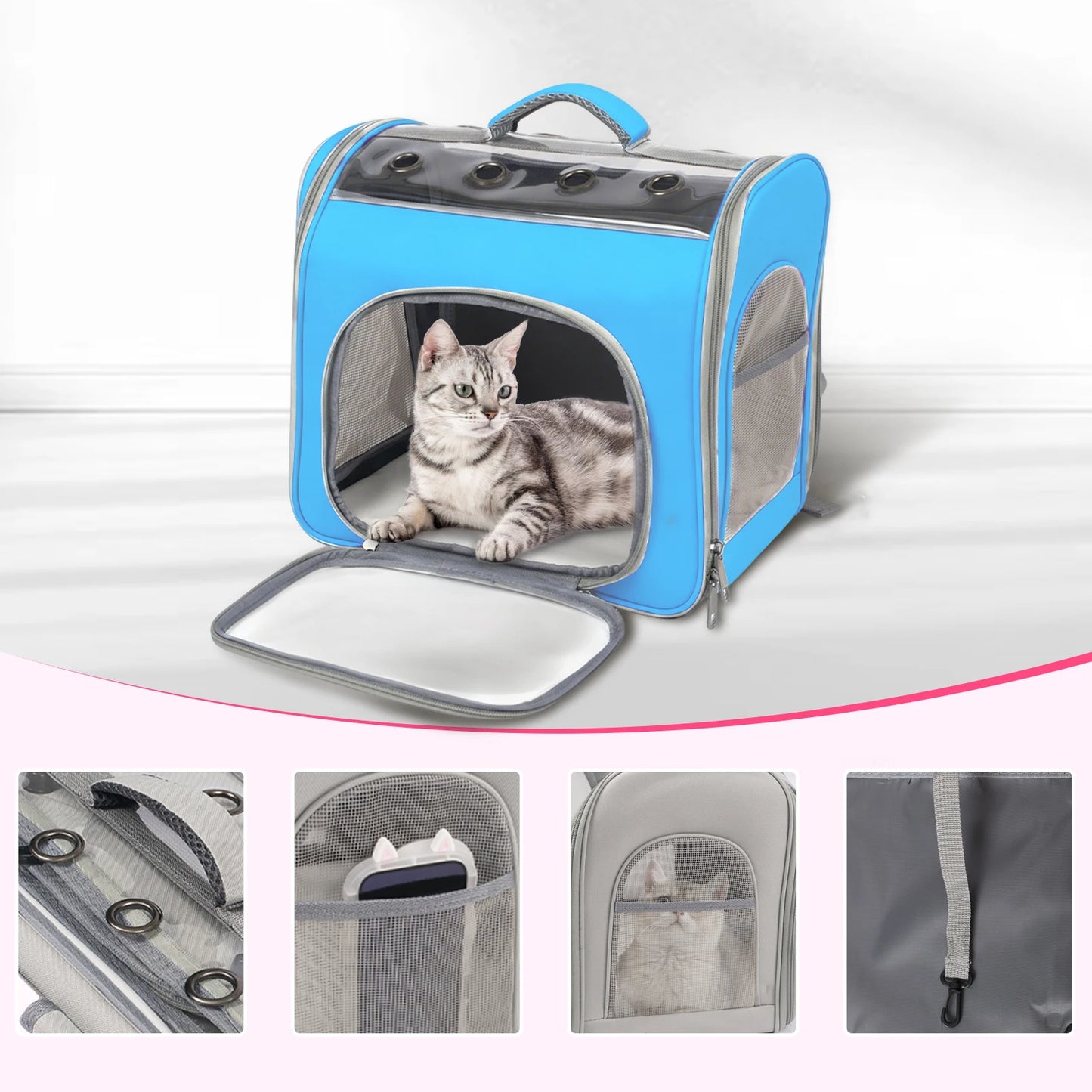 Cat Backpack, Breathable Pet Backpack With Front Opening