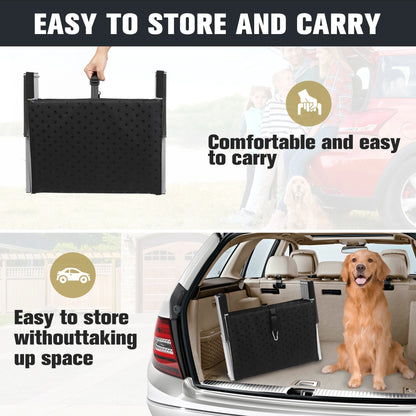 Adjustable Foldable Dog Stairs Set - Stainless Steel Pet Steps for Cars